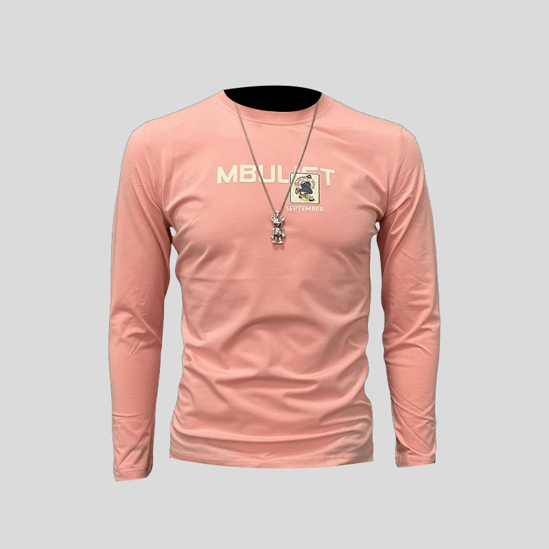 ohmmayby秋冬新款圆领长袖体恤印花T百搭休闲上衣简约打底高品质