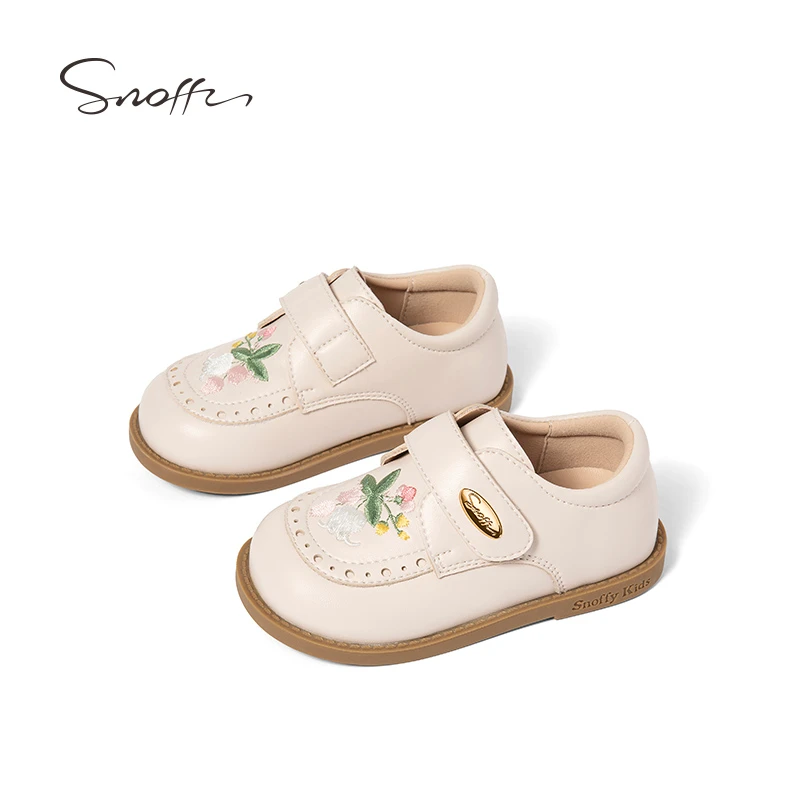 【断码捡漏】斯纳菲女童皮鞋秋季国风绣花儿童防滑公主鞋宝宝鞋