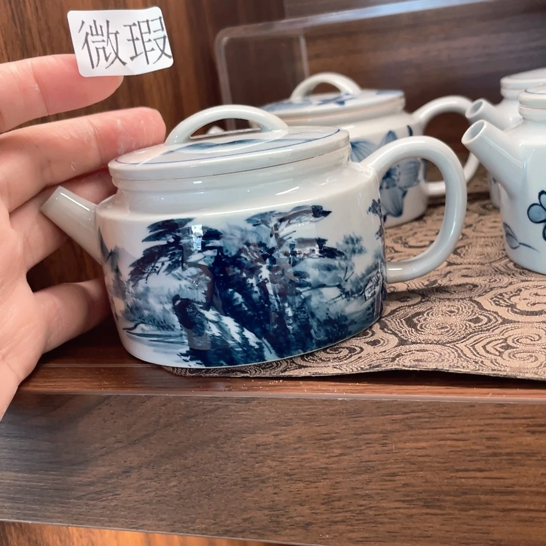 釉下手绘茶具微瑕