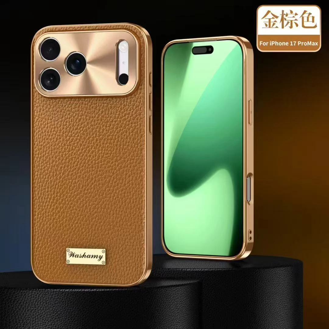 [头层牛皮]适用苹果17ProMax真皮手机壳新款iphone16防摔高级皮套