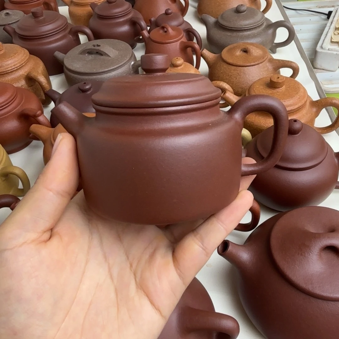 茶壶紫砂紫泥德钟150cc微瑕封釉