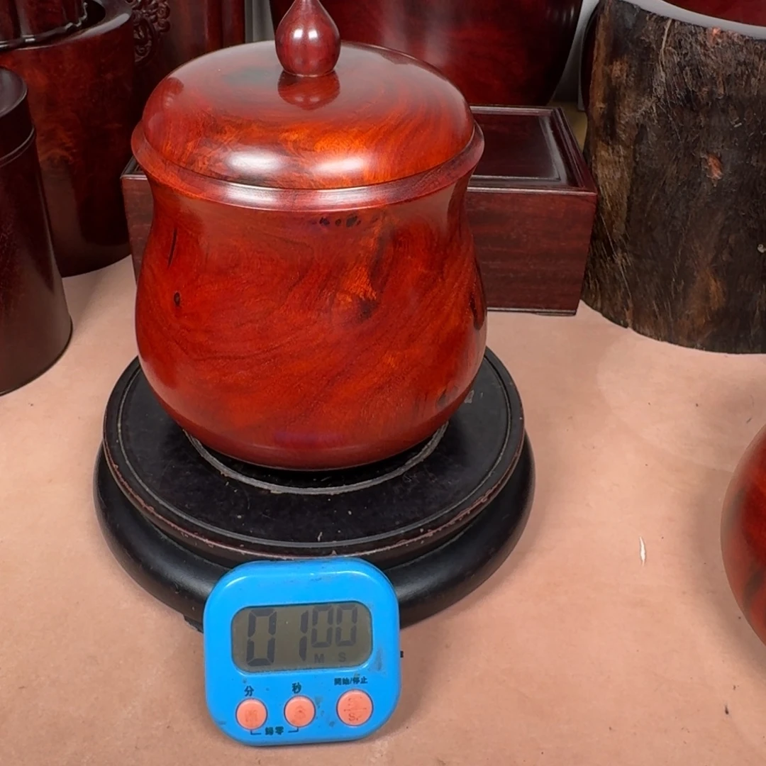 平***安檀香木小叶紫檀葫芦罐