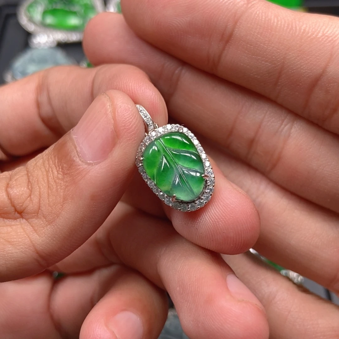 翡翠银S925镶嵌吊坠(不含链)