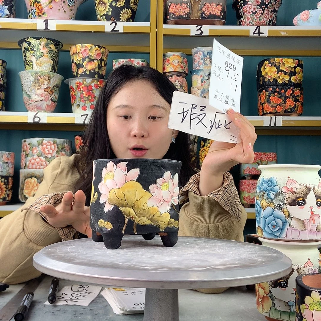 陶景德镇手工花盆629