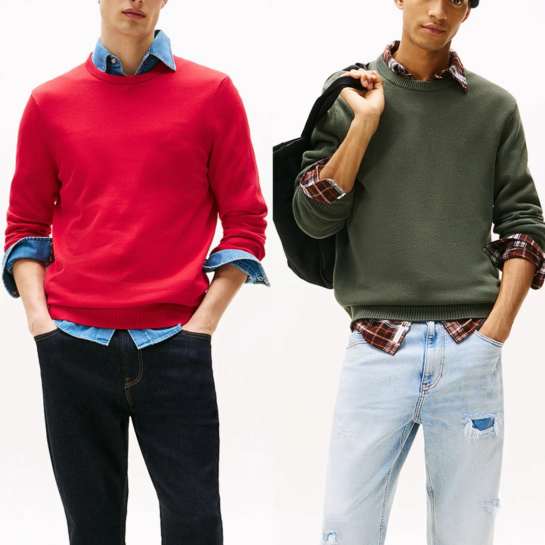 外贸男士秋冬圆领针织衫休闲毛衣3956