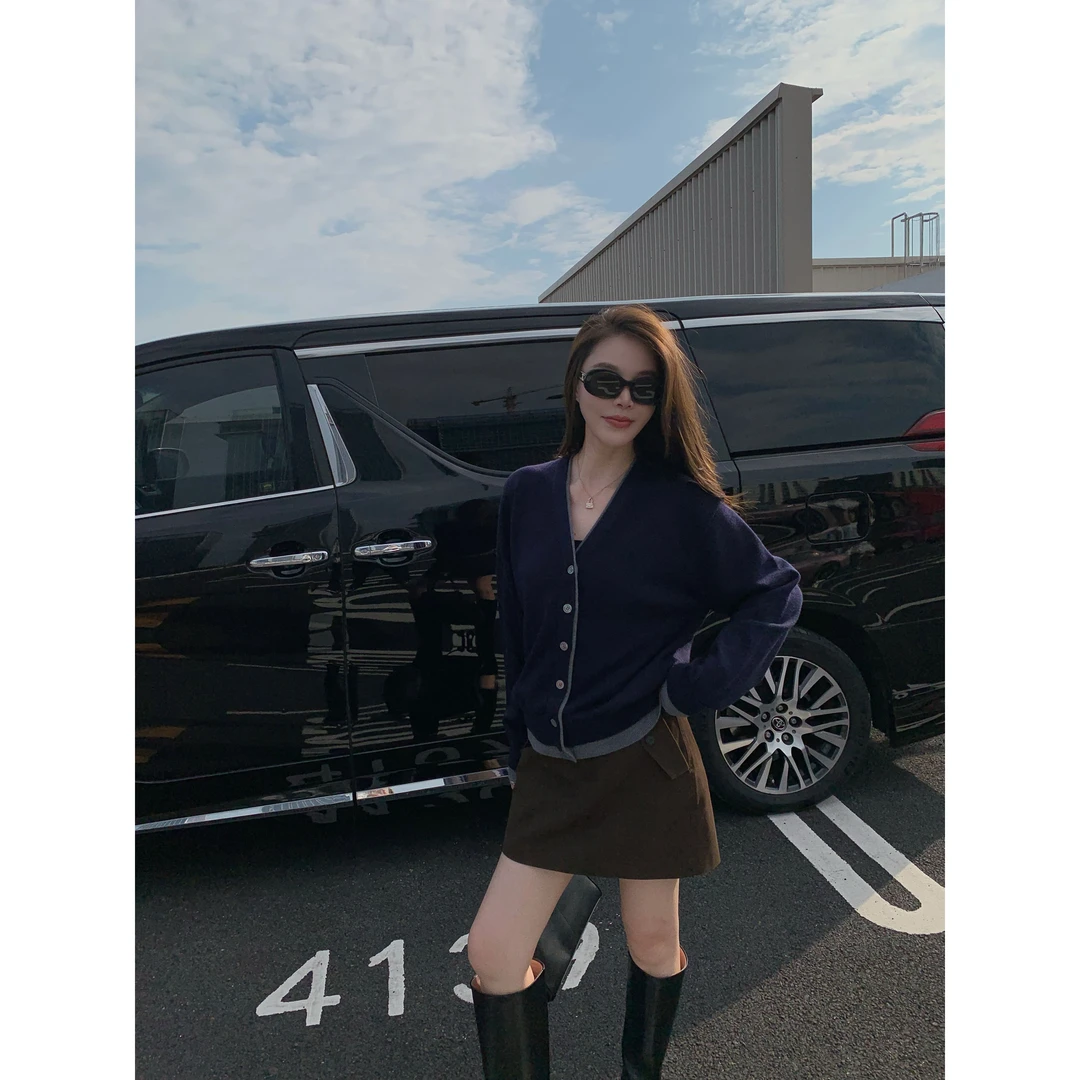 “精致翘楚”高定100美丽奴绵羊毛针织开衫DB0515