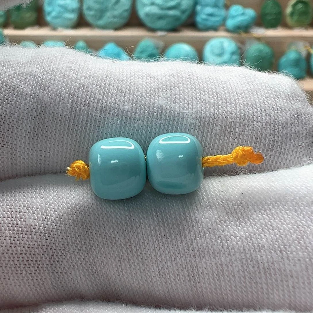 未镶嵌绿松石老型对珠7.5x6.6mm