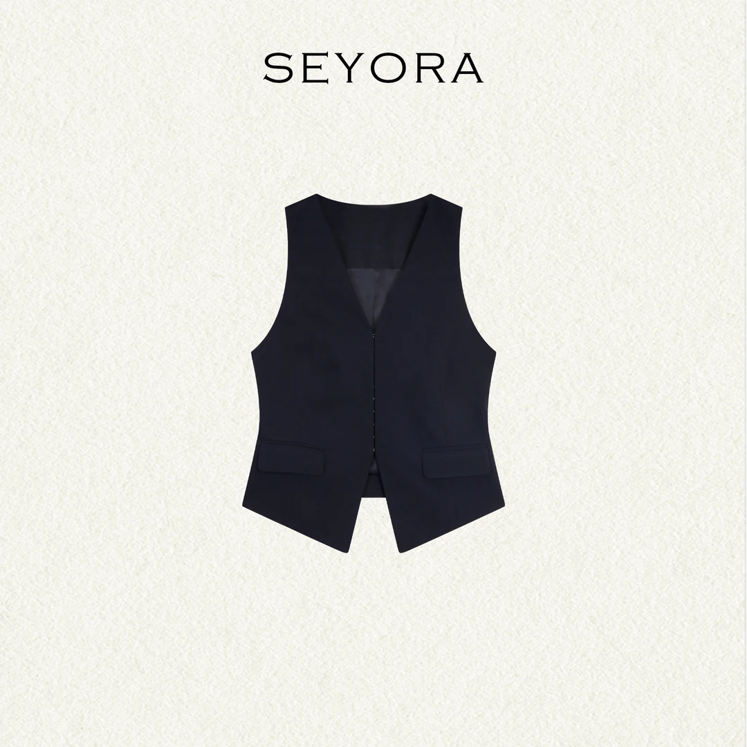 Seyora【简意】极简老钱风收腰背心马甲百搭可叠穿女 J33247SY52