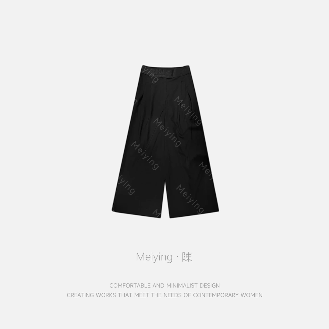 Meiying-"上海裤"时髦阔腿压褶西裤YZ5QK003