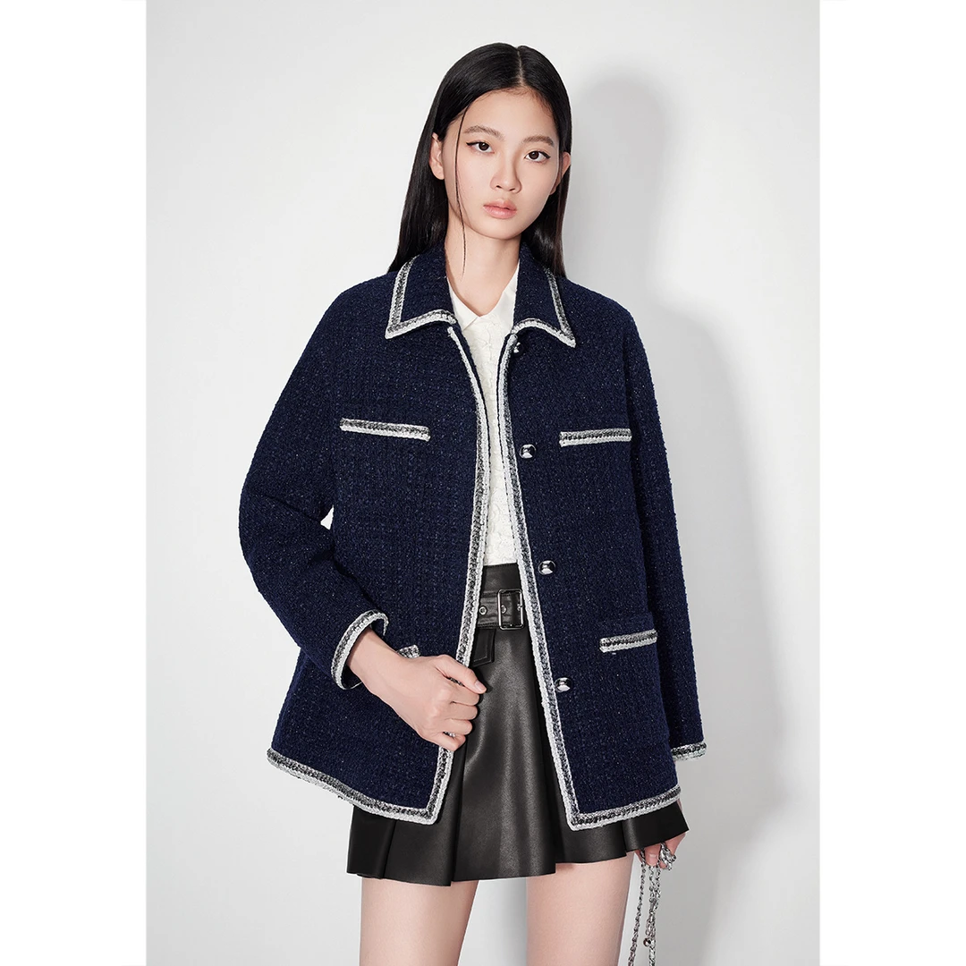 SALT.P可颜 冬季新款经典翻领肌理感外套AC34510520