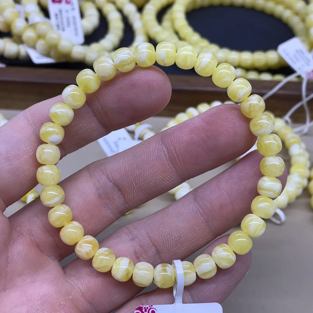 琥珀未镶嵌颈饰精工老型手串