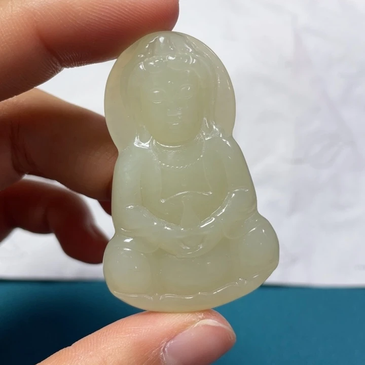 和田玉吊坠(不含链)未镶嵌观音2