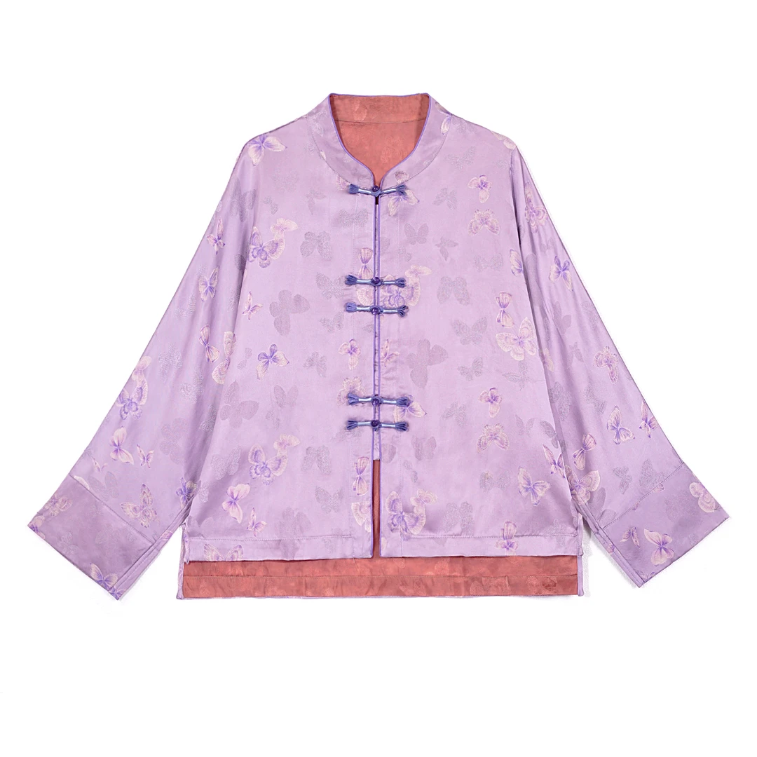 新中式2025早春新款立领国风盘扣外套百搭提花外套FB2501273