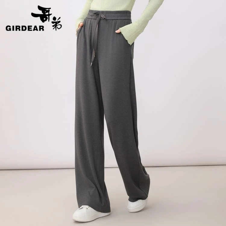 哥弟女装秋季出行新款洋气高腰白色显瘦直筒裤裤子休闲裤1100498