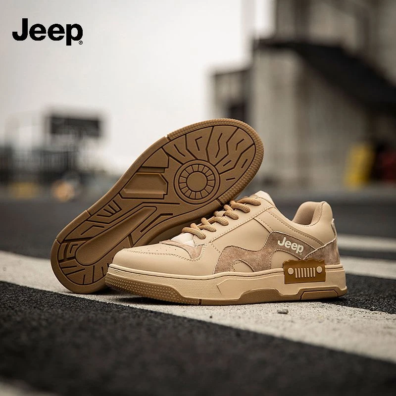 Jeep吉普春秋潮鞋男鞋复古滑板鞋缓震耐磨厚底增高鞋ins风男时尚