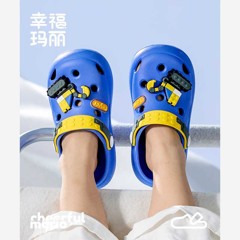 儿童拖鞋男童外穿防滑沙男孩eva包头幼儿小孩洗澡室内宝宝洞洞鞋