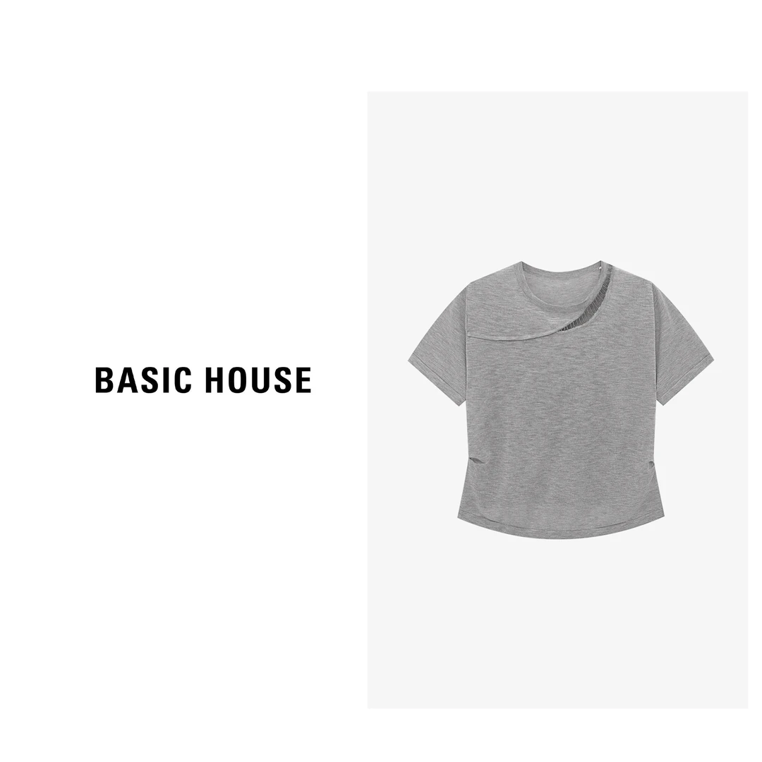 Basic House/百家好夏季休闲透气百搭时尚气质针织衫-B0625B5CLB2