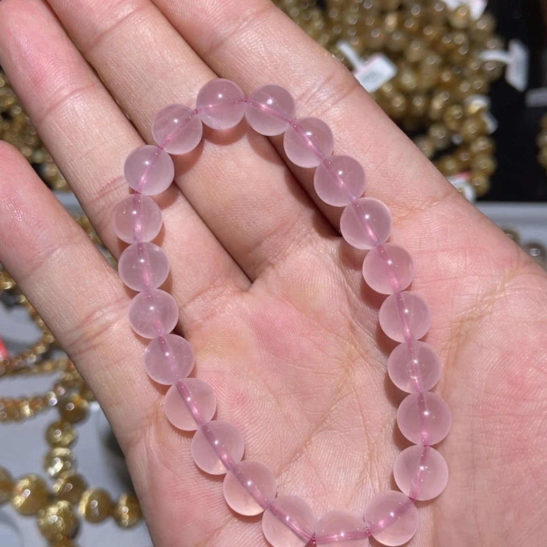 手链水晶未镶嵌粉水晶8m