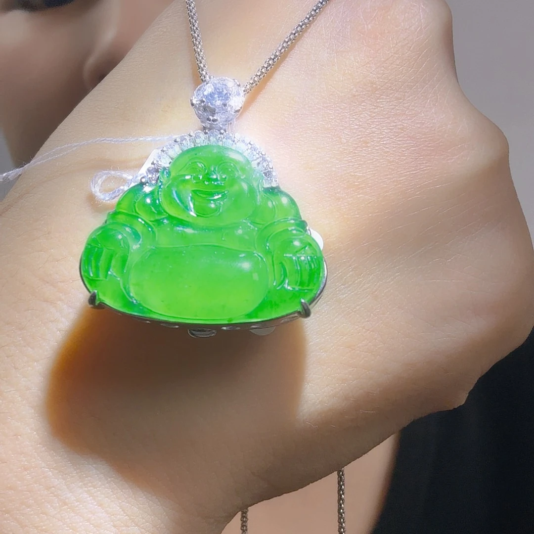 翡翠银S925镶嵌吊坠(不含链)