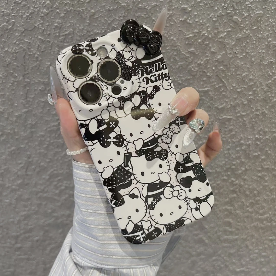 SMBLCE小香风kt猫蝴蝶结适用苹果17菲林16手机壳华为vivo小米oppo