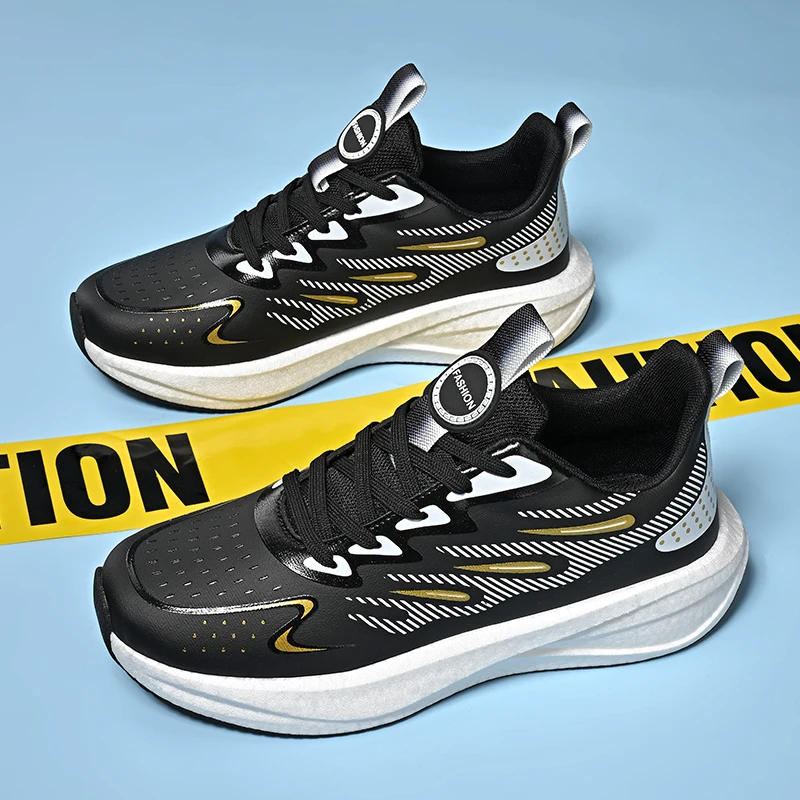 新款男鞋防滑碳板科技爆米花耐磨时尚休闲鞋运动鞋减震