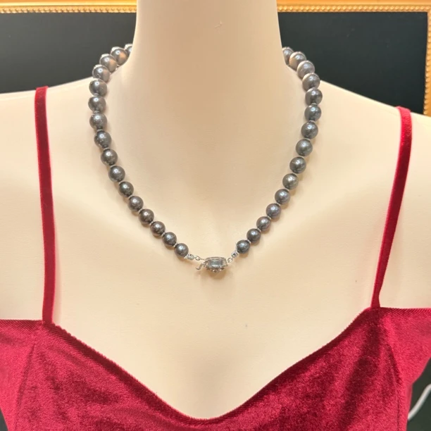 【六六中古】孤品天然海水大溪地珍珠项链gm0994链长46珠子8-13