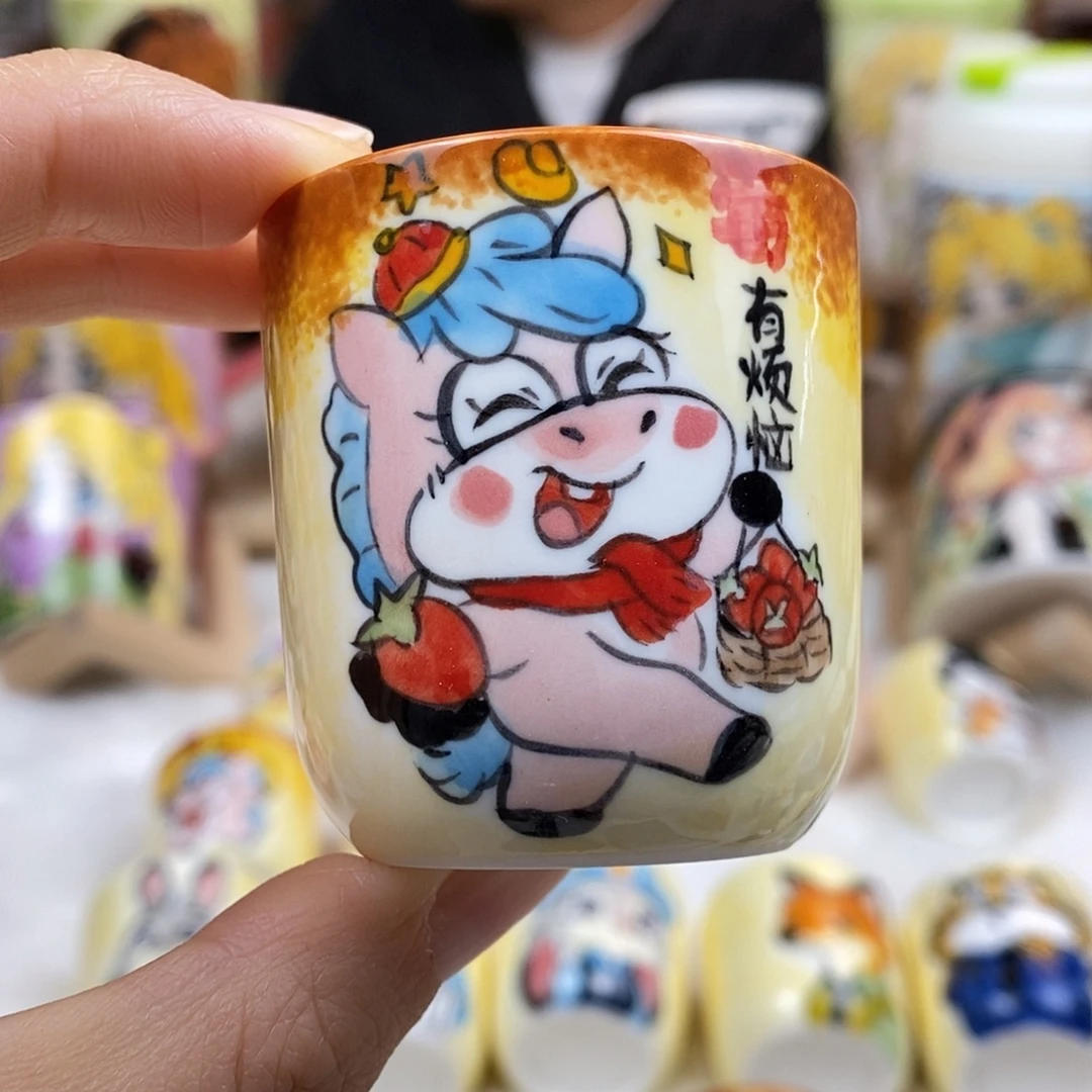 瓷片董董文创手绘陶瓷