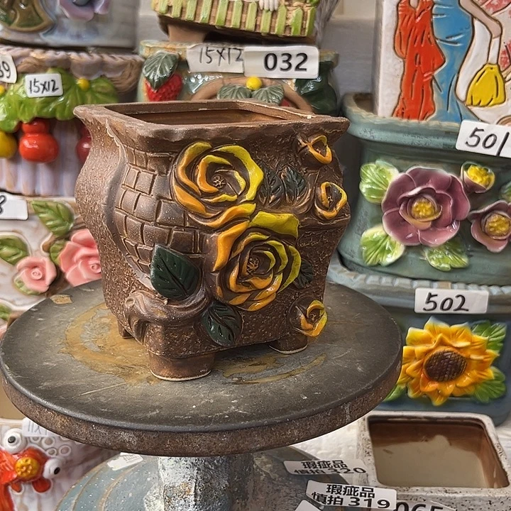 粗陶材质多肉花盆