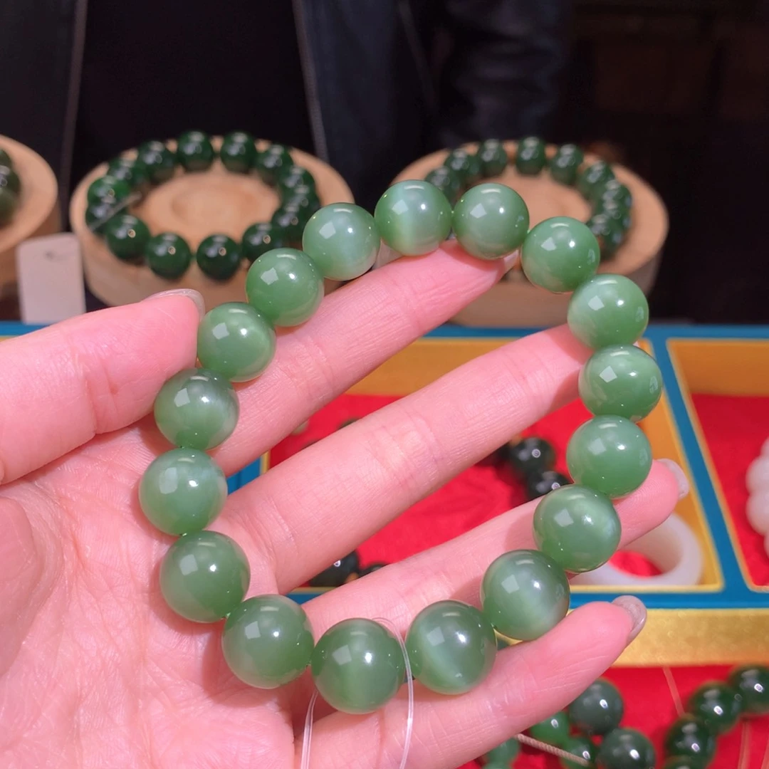 和田玉（碧玉）手串未镶嵌佛*