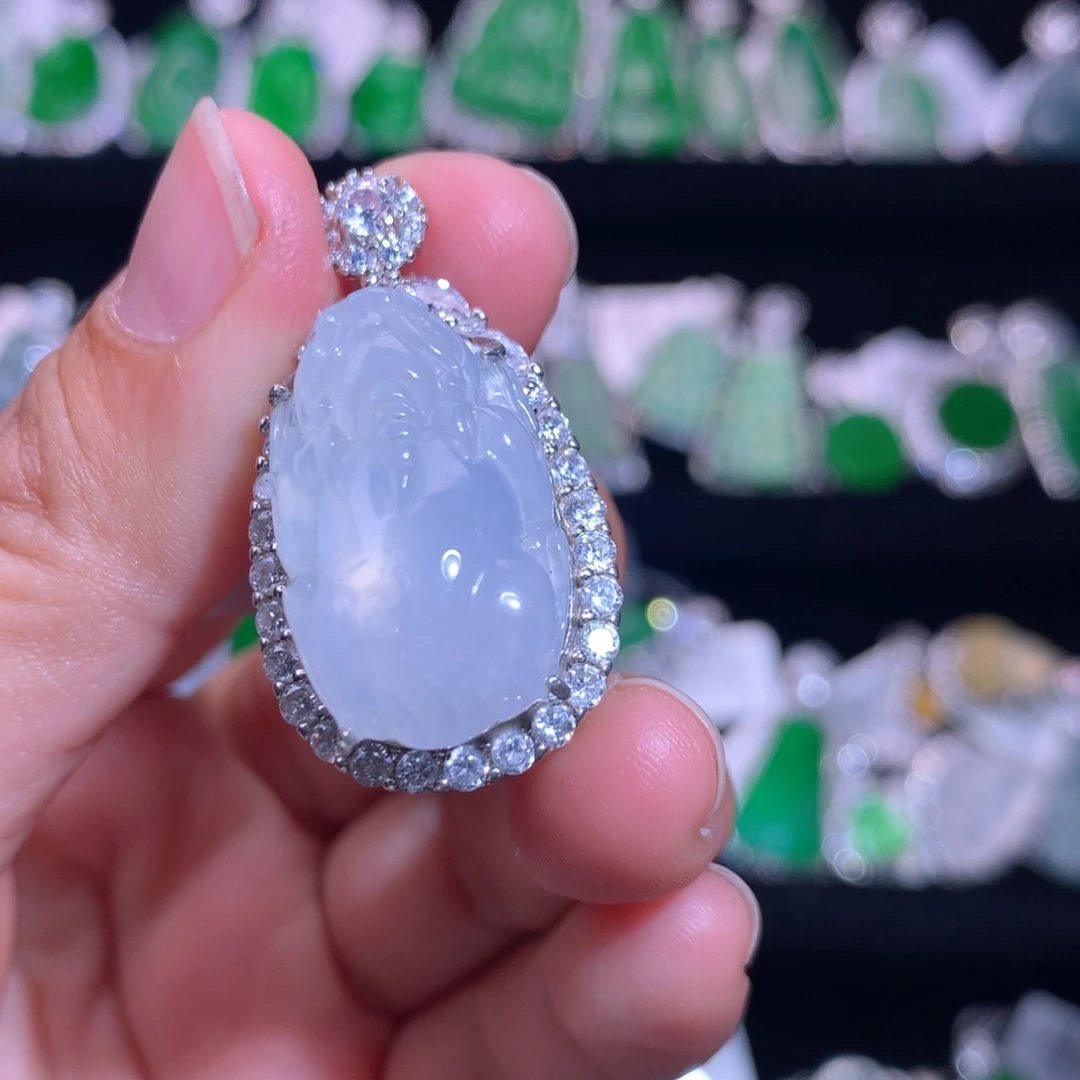 【闪购商品】颈饰银S925镶嵌翡翠天然翡翠