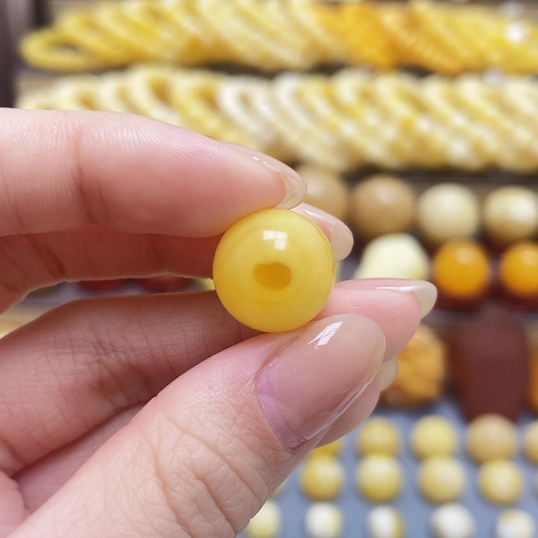 琥珀裸石未镶嵌蜜蜡圆珠14.7mm