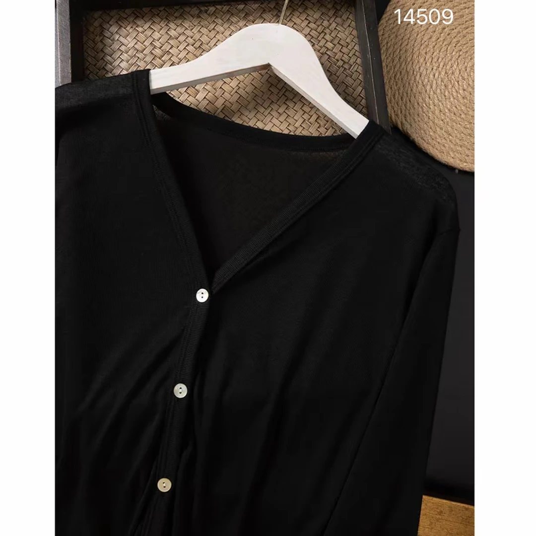 14509（部分无水洗唛，介意慎拍）WANGDAN新款V领开衫长袖防晒