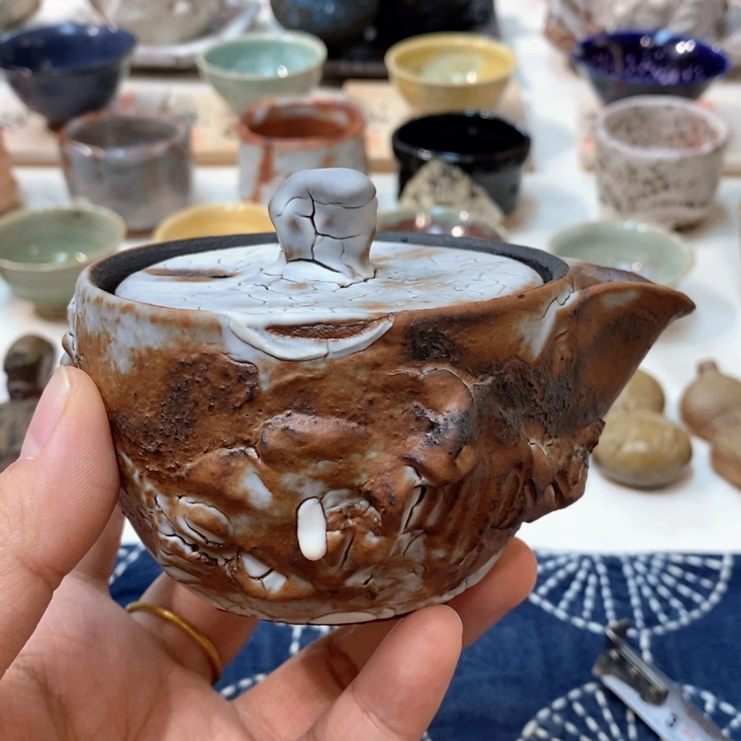 柴烧侘寂粗陶茶具
