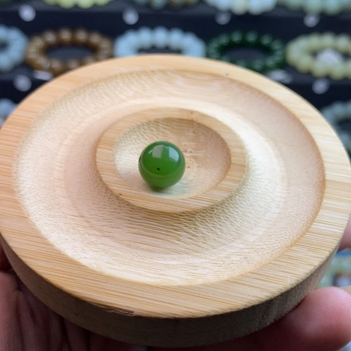 和田玉未镶嵌手串Q卡12碧玉