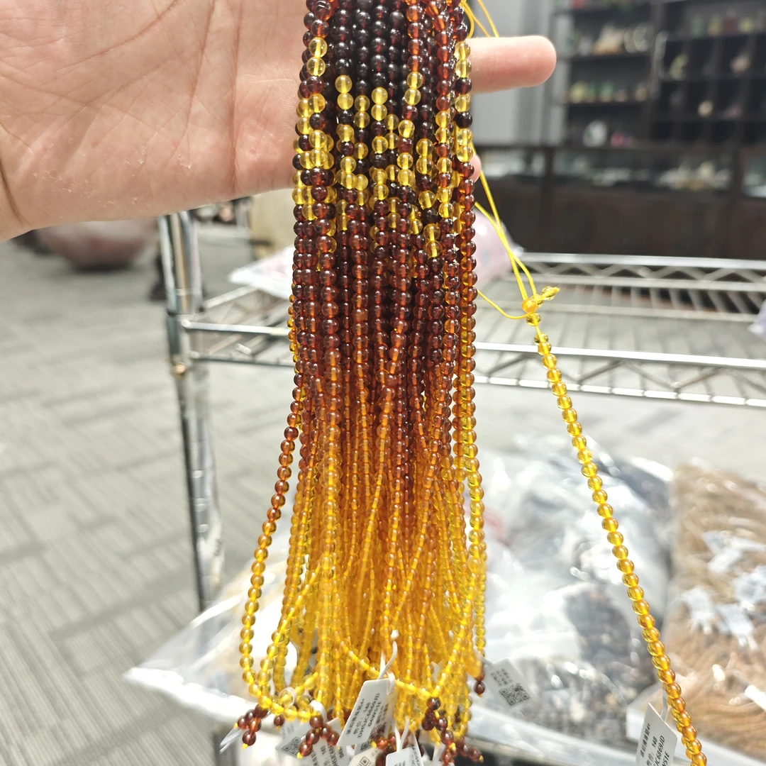 【书记甄选】天然琥珀佛珠链 多样性发一件 约4mm 6869JD