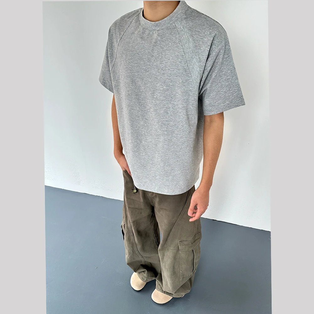 【解构拼接】索罗娜设计解构版型男女抗皱短宽cleanfit短袖T恤