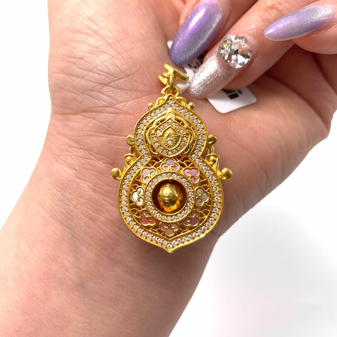 【金项链吊坠】镭射四美葫芦吊坠黄金5D足金999有附加【689/388】