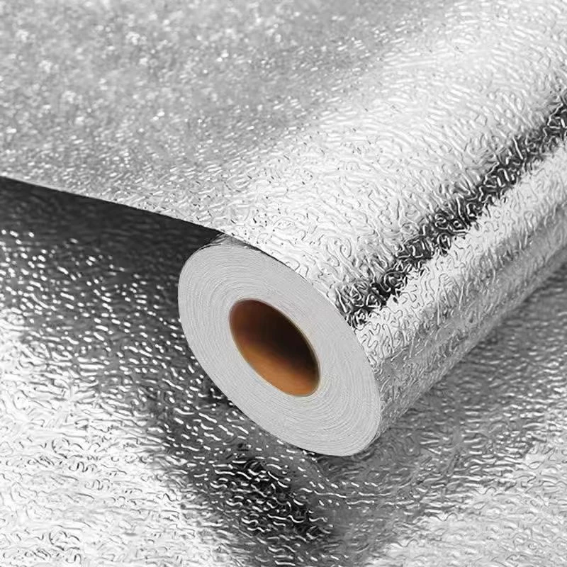 自粘防霉防油墙贴纸厨房防油贴纸耐高温台面橱柜油压机铝箔墙贴纸