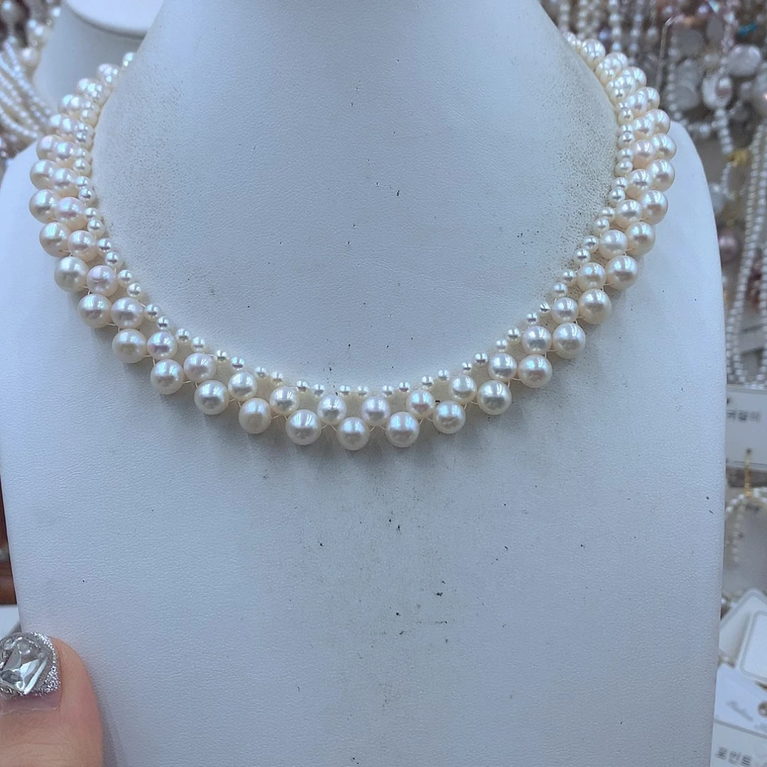 a****淡水珍珠银S925镶嵌耳饰