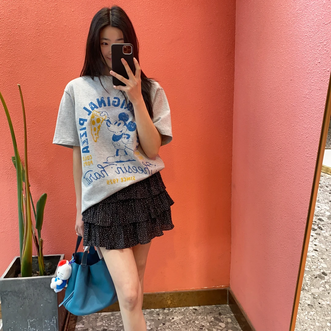 （默茗服装）灰色米奇百搭t恤