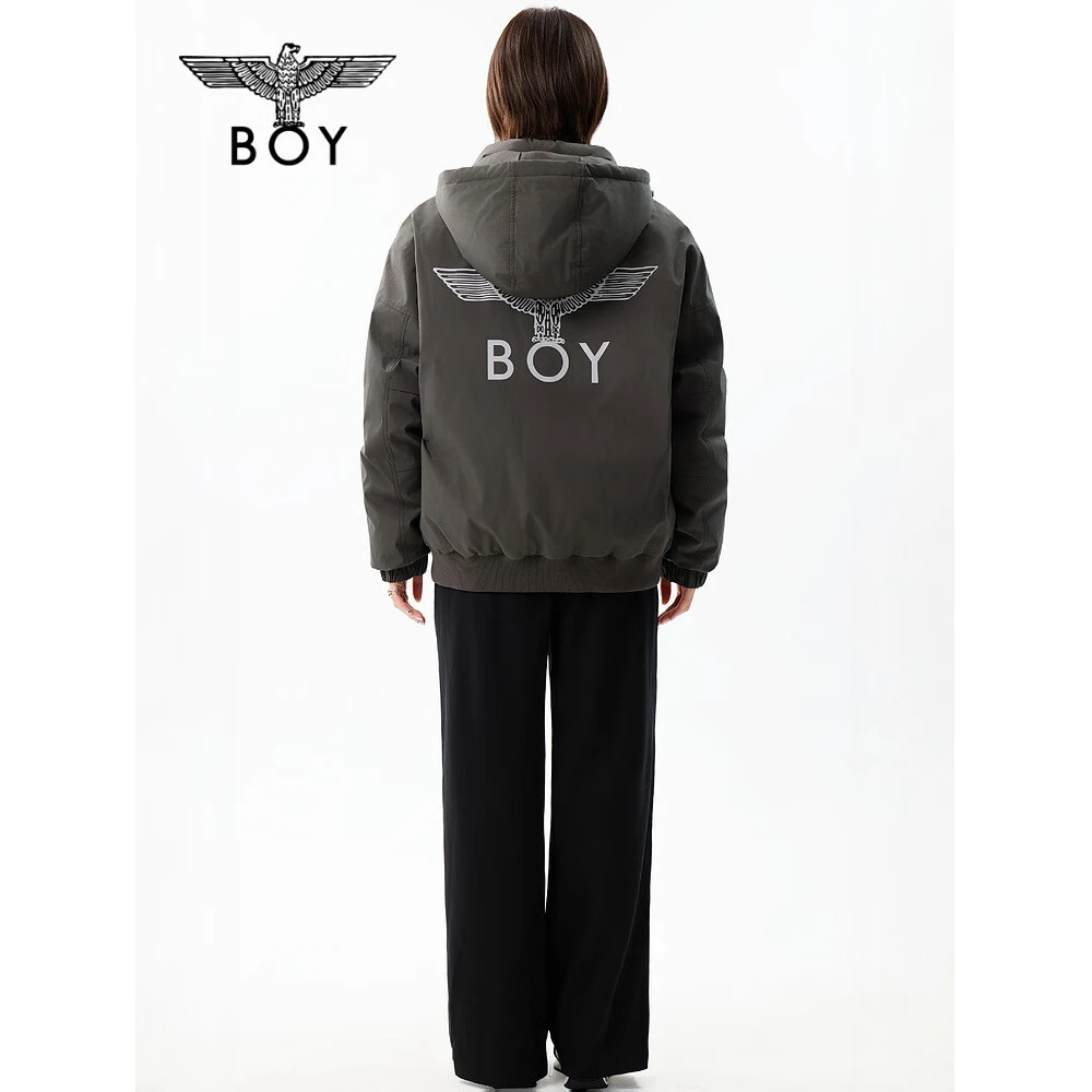 BOY LONDON冬季短款轻薄情侣羽绒服防水连帽拉链外套90绒N28905