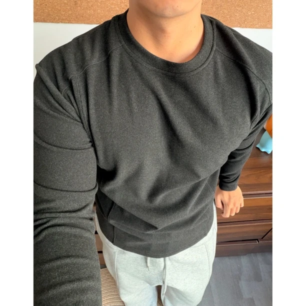 秋冬拼接款正肩收袖口阳离子德绒保暖打底短袖修身德绒打底衫男