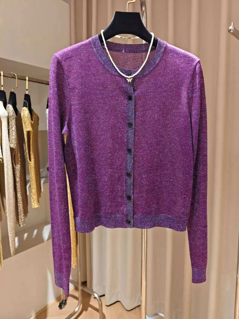 Jane Austin. 葡萄紫 意大利进口水晶纱时尚洋气