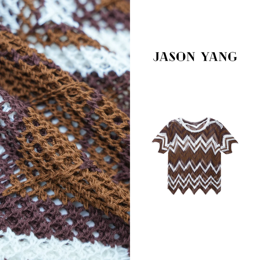 现货丽丽家 锯齿纹新款显瘦遮肉时尚百搭上衣