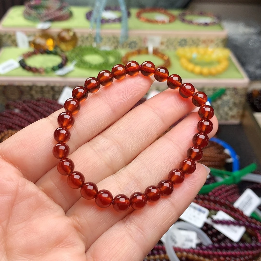 未镶嵌石榴石手链手串6.5