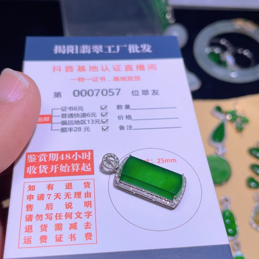 翡翠颈饰18K金镶嵌Z**Y翡翠