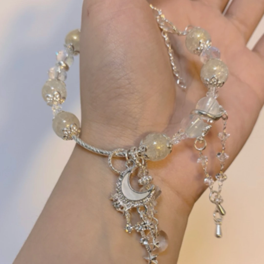 合金琉璃手链 非金属仿水晶手链 琉璃手串 百搭小饰品手工手作