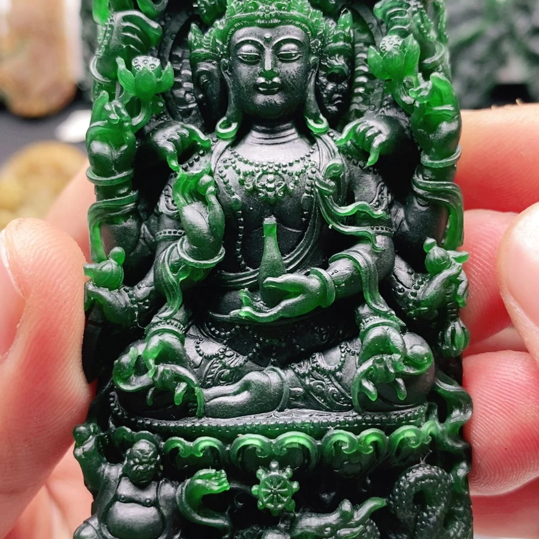 定制翡翠未镶嵌天然翡翠A货千手观音