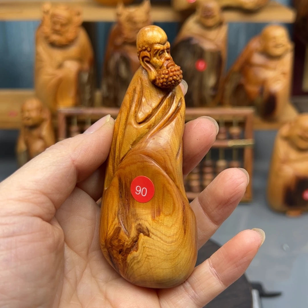 开***心木崖柏木摆件手把件
