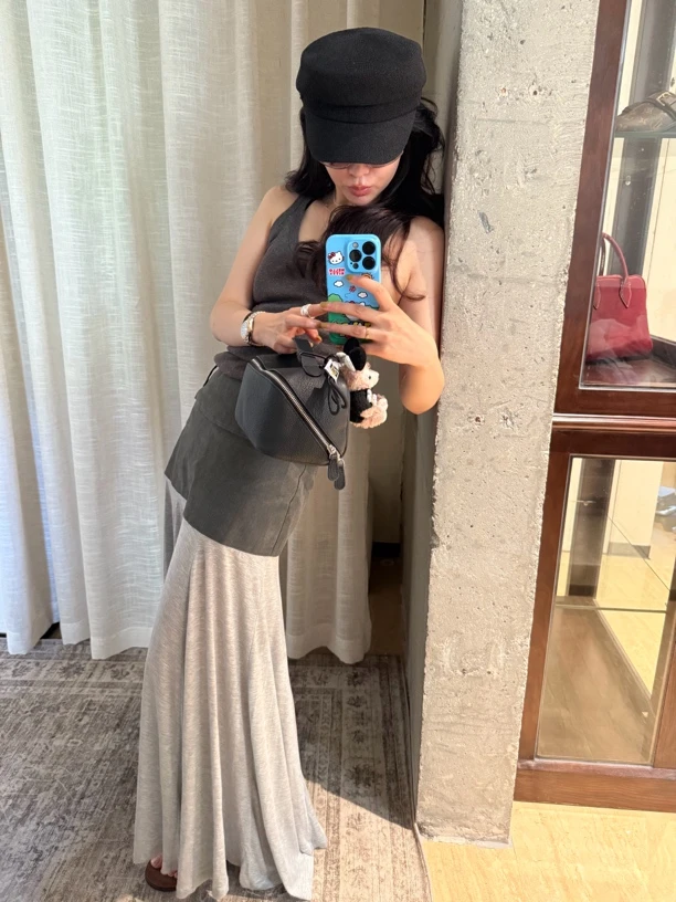 【PLJJ泡菜定制】“半身裙”腰头拼接高腰半身裙